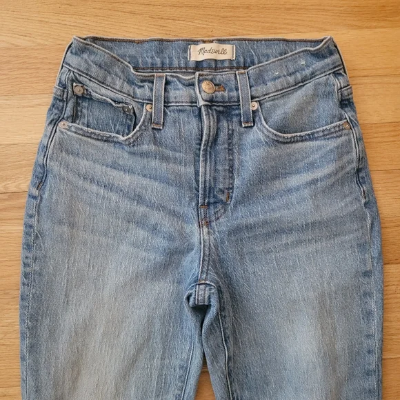 MADEWELL THE PERFECT VINTAGE JEANS HIGH RISE COMFORT STRETCH RAW HEM 25 PETITE - Picture 5 of 13